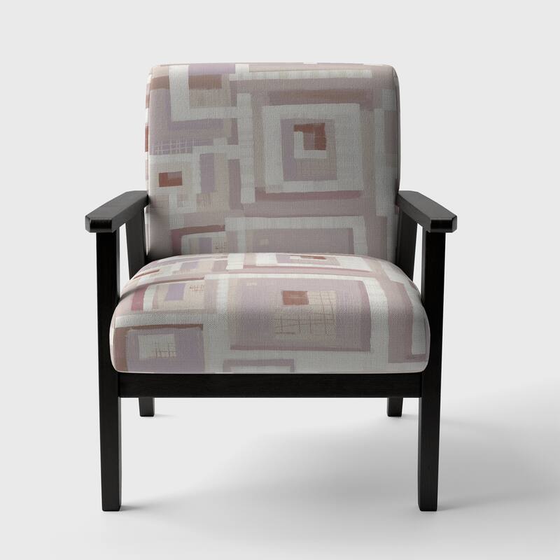 Designart "Pink Geometric Form Windows I" Upholstered Transitional